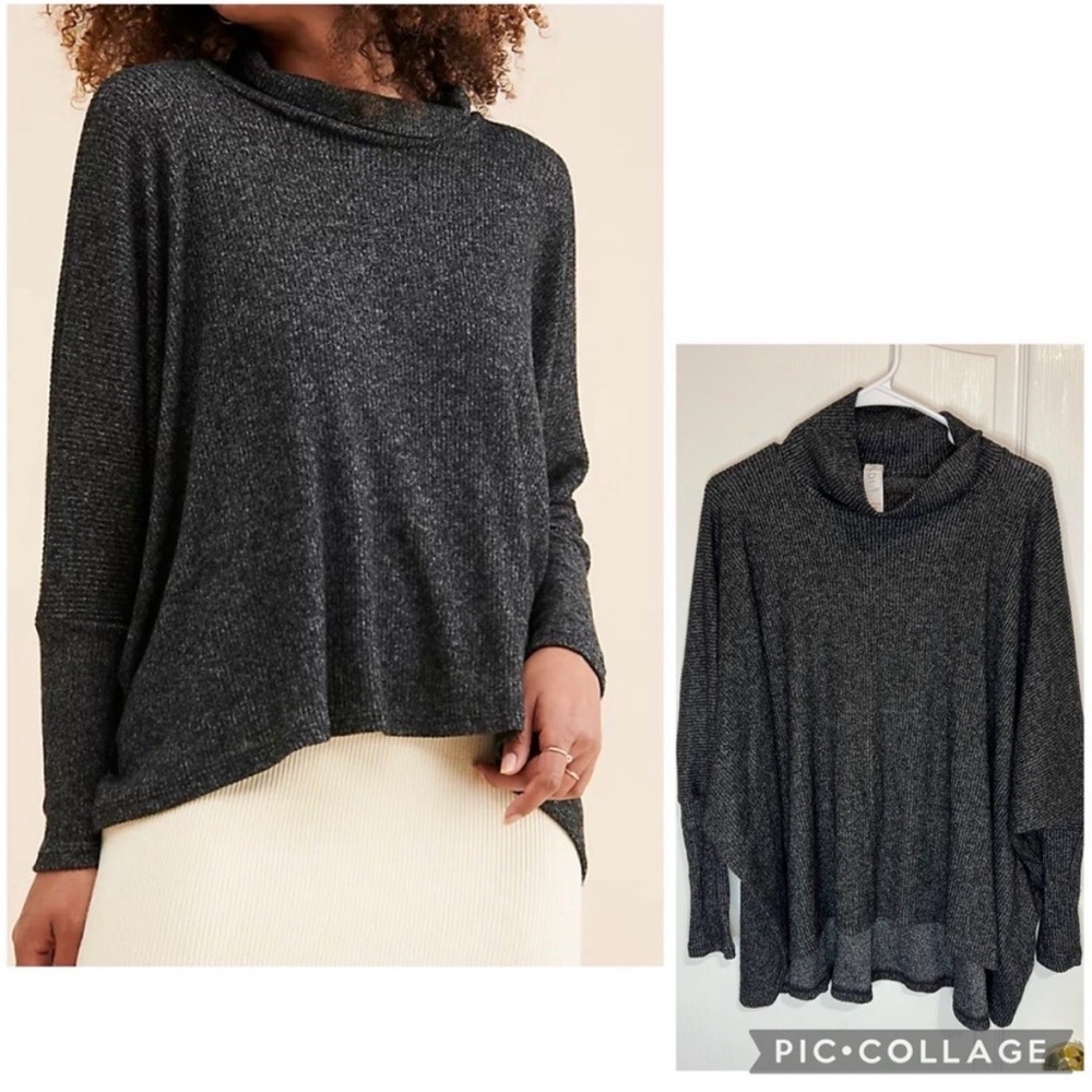 Anthropologie Dark Gray Cowl Neck Sweater